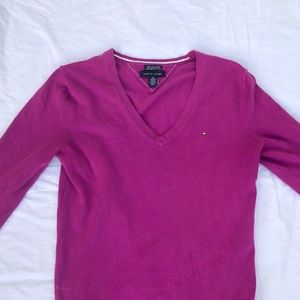 Tommy Hilfiger Cotton Sweater Long Sleeve Purple